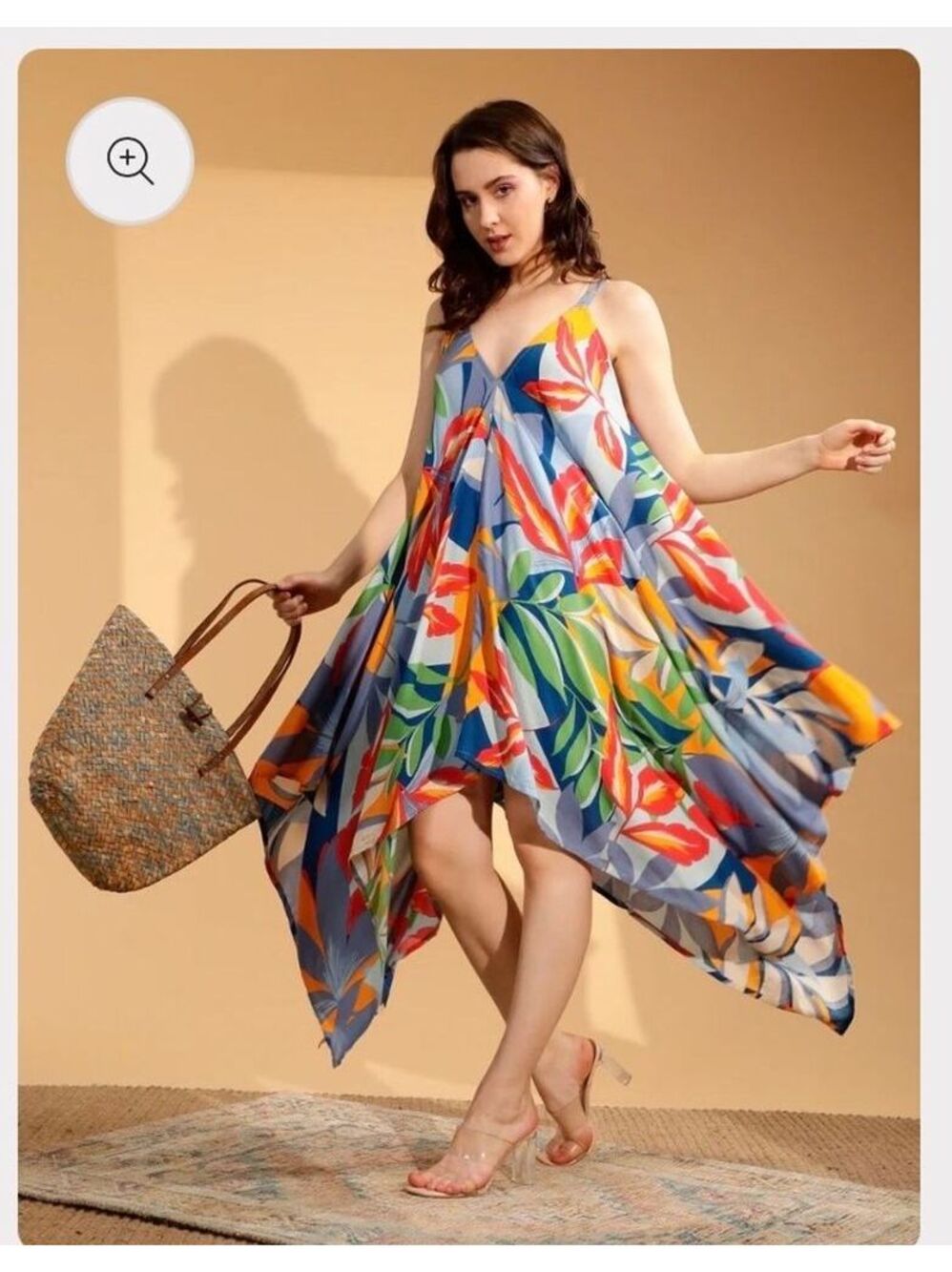 Goa Women's Tropical Print Beachwear Sleeveless V-Neck M